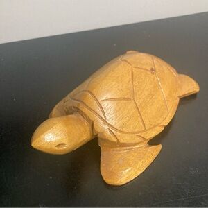 carved wooden turtle wood amphibian nautical sculpture art figure sea creature